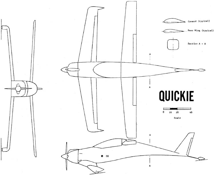 Quickie 3-view drawing Quickie 3-view drawing