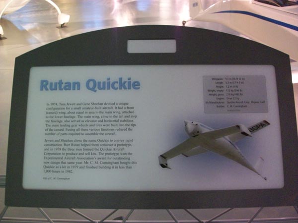 National Air and Space Museum Quickie Plaque