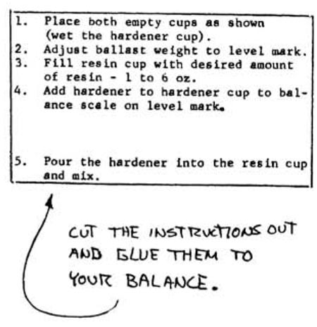 Quickie Balance Instructions