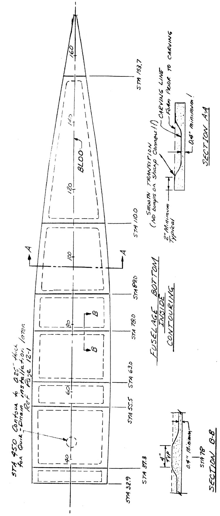 Quickie Fuselage Bottom Contouring Quickie Fuselage Bottom Contouring