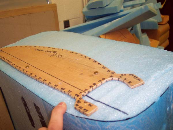 GU Airfoil Template on Blue Foam